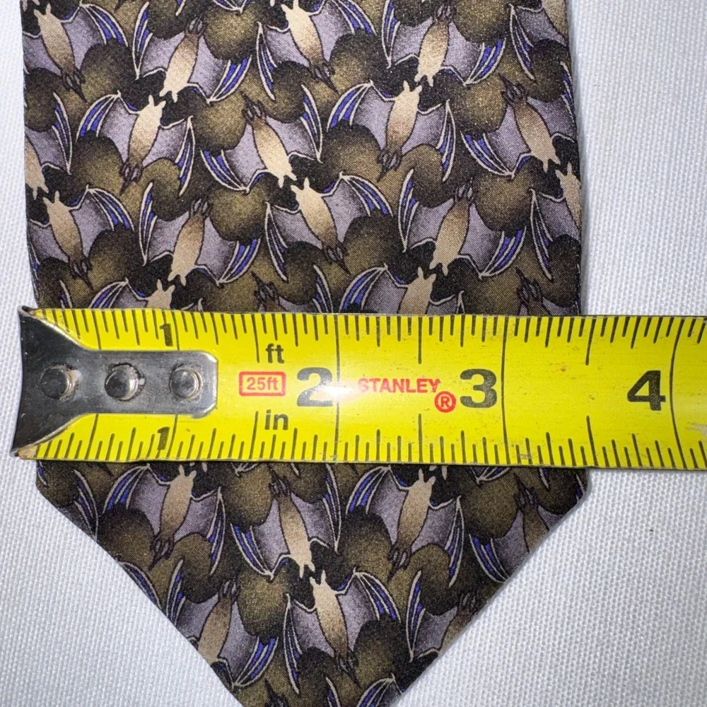 Karen Bierce Nature Conservancy Silk Tie Lot 2 Fruit Bat Dusky‎ Shark Vintage